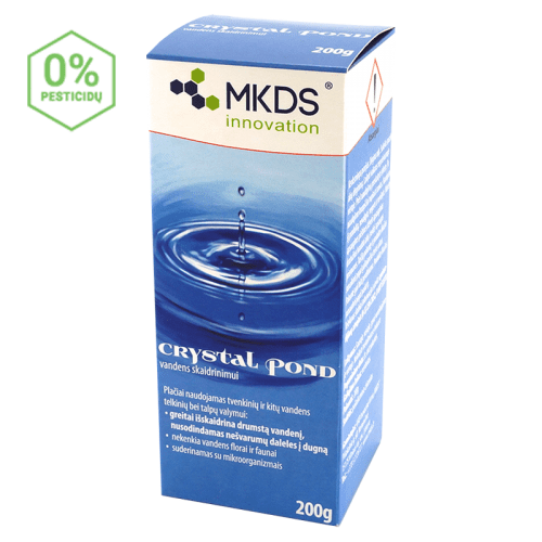Vandens skaidrinimui CRYSTAL POND, 200G GREITAM VANDENS SKAIDRINIMUI Vilnius Trakai
