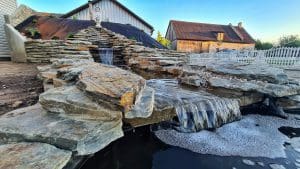 Akmeninės skalūno plokštės takams, fontanams