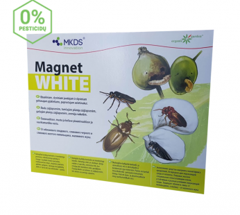 Magnet white (20×25 cm) obuolinių ir slyvinių pjūklelių paprastųjų avietinukų gaudyklė