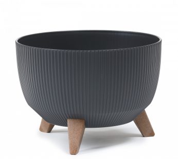 Vazonas Roma eco wood jumper antracitas, Ø47 H22