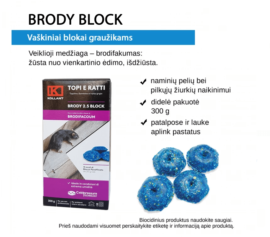 BRODY BLOCK VAŠKINIAI BLOKAI GRAUŽIKAMS, 300 G