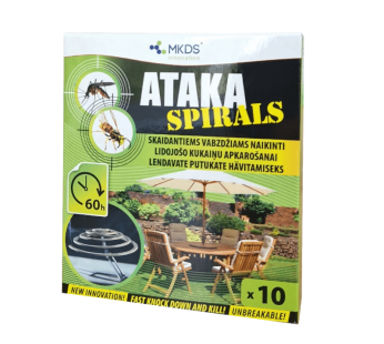 Ataka spirals insekticidas nuo uodų, 10 vnt